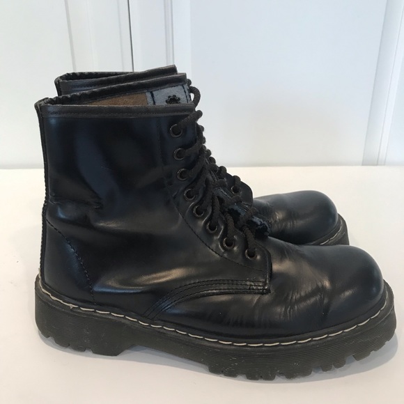 Elegansa Chocolate Brown 8 Eye Lace up Combat Boot - Picture 4 of 10